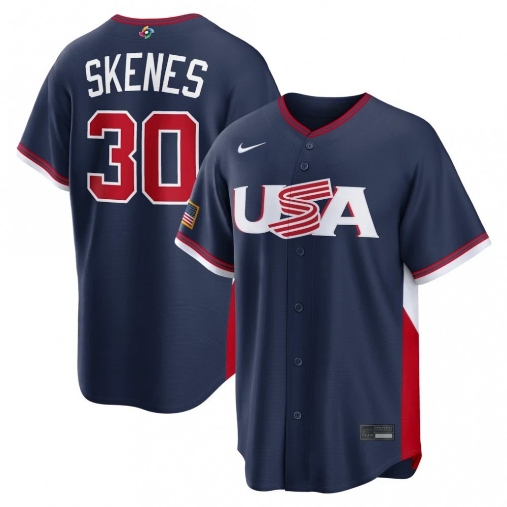 Paul Skenes USA Baseball 2026 World Baseball Classic Road Stadium Jersey - Navy-Pro Kit Vault | Brand New 26/27 Sports Jerseys